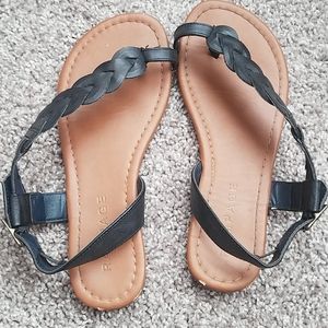Black braided sandals